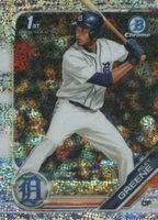 2019 Bowman Draft #BDC50 Riley Greene Chrome-With Bat-Sparkle Refractor Baseball Card