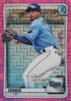 2020 Bowman Chrome Mega Box #BCP163 Wander Franco Pink Refractor Baseball Card