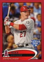 2012 Topps Update #US144 Mike Trout At Bat-Target Red Border Baseball Card