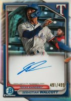 2024 Bowman Chrome Prospect Autographs #CPASW Sebastian Walcott Refractor Baseball Card