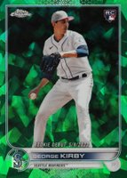 2022 Topps Chrome Update Sapphire Edition #290 George Kirby Green Baseball Card