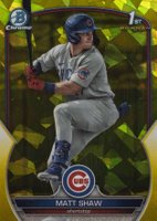 2023 Bowman Draft Sapphire Edition #BDC33 Matt Shaw Yellow Baseball Card
