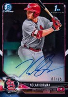 2018 Bowman Draft Chrome Draft Picks Autographs #CDANG Nolan Gorman Black Refractor Baseball Card