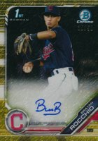 2019 Bowman Chrome Prospects Autographs #CPABR Brayan Rocchio Gold Shimmer Baseball Card
