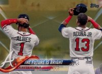 2018 Topps Update #US43 Ozzie Albies/Ronald Acuna Jr. Gold Baseball Card