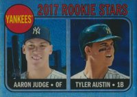 2017 Topps Heritage  #214 Aaron Judge/Tyler Austin Chrome-Blue Refractor Baseball Card