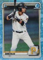 2020 Bowman Draft #BD81 Nick Gonzales Chrome-Sky Blue Refractor Baseball Card