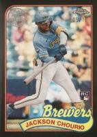 2024 Topps Chrome Update 1989 Topps Baseball #4 Jackson Chourio Black Refractor Baseball Card