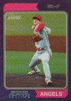 2023 Topps Heritage #20 Shohei Ohtani Chrome-Purple Hot Box Refractor Baseball Card