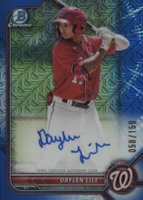 2022 Bowman Chrome Prospect Autographs #CPADL Daylen Lile Hta Choice Refractor Baseball Card