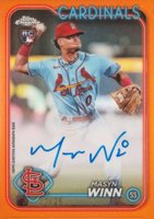 2024 Topps Chrome Rookie Autographs #RAMW Masyn Winn Orange Refractor Baseball Card