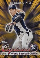 2023 Topps World Baseball Classic Captains of the WBC #CC14 HA-Seong Kim Gold Rainbow Foil Baseball Card