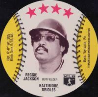 1976 MSA Sports Discs # Reggie Jackson Blank Back-Orioles Baseball Card