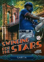 2024 Topps Chrome Swinging for the Stars #STS12 Adolis Garcia Orange Refractor Baseball Card