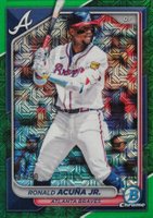 2024 Bowman Chrome Mega Box #29 Ronald Acuna Jr. Green Refractor Baseball Card