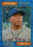 2023 Topps Heritage #388 Francisco Alvarez Chrome-Blue Sparkle Refractor Baseball Card