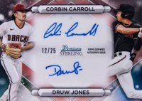 2023 Bowman Sterling Dual Refractor Autographs #DRACJ Corbin Carroll/Druw Jones Baseball Card