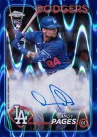 2024 Topps Chrome Update Chrome Baseball Update Series Autographs #RAAP Andy Pages Blue Raywave Baseball Card