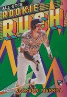 2024 Topps Chrome Update Chrome All-Etch Rookie Rush #4 Jackson Merrill Green Refractor Baseball Card