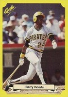 1987 Classic Travel Update Yellow #113 Barry Bonds Green back Baseball Card