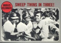 1970 Topps #202 Orioles Celebrate Sweep Twins in Three! Baseball Card