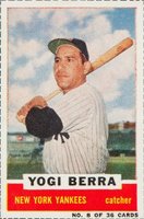 1960 Bazooka Singles #8 Yogi Berra Hand Cut Baseball Card