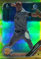 2019 Bowman Prospects Chrome #79 Logan Webb Gold Refractor Baseball Card