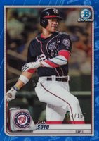 2020 Bowman Chrome #54 Juan Soto Blue Refractor Baseball Card