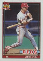 1991 Topps #45 Chris Sabo Baseball Card