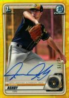 2020 Bowman Chrome Prospect Autographs #CPAAA Aaron Ashby Yellow Refractor Baseball Card