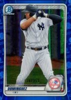 2020 Bowman Chrome Prospects #BCP243 Jasson Dominguez Blue Refractor Baseball Card