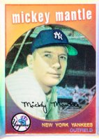 1996 Topps Mantle Finest #9 1959 Topps Reprint Refractor Baseball Card