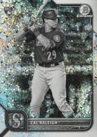 2022 Bowman Chrome #51 Cal Raleigh Black & White Mini Diamond Refractor Baseball Card
