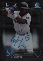 2016 Bowman Draft Chrome Draft Picks Autographs #CDAKL Kyle Lewis Black Refractor Baseball Card