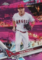 2017 Topps Chrome #200 Mike Trout White Jersey-Pink Refractor Baseball Card