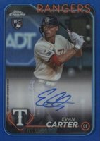 2024 Topps Chrome Rookie Autographs #RAEC Evan Carter Blue Refractor Baseball Card