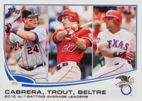 2013 Topps #294 Adrian Beltre/Miguel Cabrera/Mike Trout Baseball Card