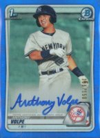 2020 Bowman Chrome Prospect Autographs #CPAAV Anthony Volpe Blue Refractor Baseball Card
