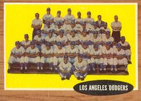 1962 Topps #43 Los Angeles Dodgers Team Baseball Card