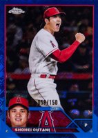2023 Topps Chrome Logofractor Edition #17 Shohei Ohtani Blue Refractor Baseball Card