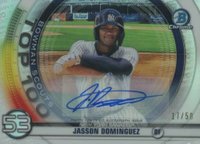 2020 Bowman Chrome Scouts' Top 100 #BTP53 Jasson Dominguez Autograph Baseball Card