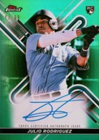 2022 Topps Finest Finest Autographs #JRO Julio Rodriguez Green Refractor Baseball Card