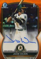 2023 Bowman Draft Chrome Prospect Autograph #CDAJWI Jacob Wilson Orange Wave Baseball Card