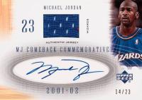 2001 Upper Deck MJ Comeback Commemorative #CCA5 Michael Jordan Jersey Autograph Basketball Card