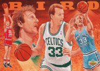 1992 Upper Deck Larry Bird Heroes #27 Larry Bird Portrait by Allan Studt Basketball Card