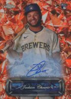 2024 Topps Chrome Sapphire Update Series Sapphire Selections Autographs #JAM Jackson Chourio Orange Baseball Card