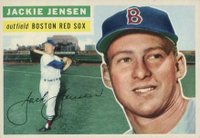 1956 Topps #115w Jackie Jensen White Back Baseball Card