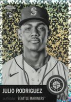 2022 Topps Chrome Platinum Anniversary #171 Julio Rodriguez Black & White Mini Diamond Refractor Baseball Card
