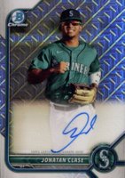 2022 Bowman Mega Box Chrome Autographs #BMAJC Jonatan Clase Baseball Card