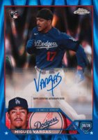 2023 Topps Chrome Update Autograph #ACMVA Miguel Vargas Blue Raywave Baseball Card